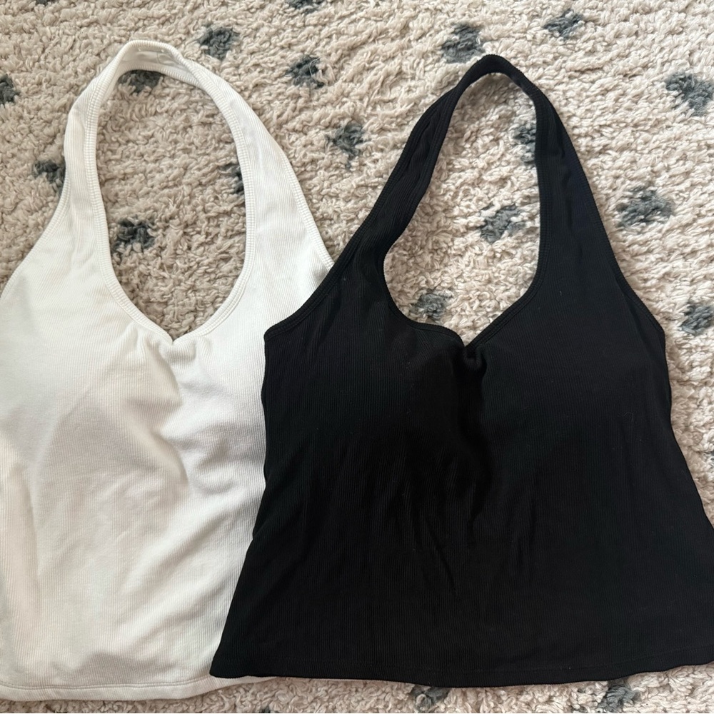 Klassy Network Black and White Halter Bra Top - bundle of 2 a Medium